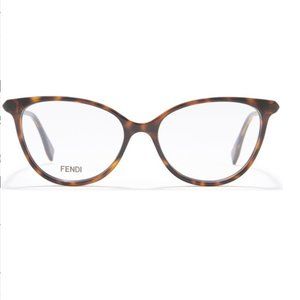 Fendi 53mm Cat Eye Optical Frames Havana Color Frame